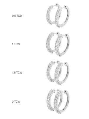 Saks Fifth Avenue
Build Your Own Collection 14K Gold & Natural Round Diamond Shared Prong Hoop Earrings
