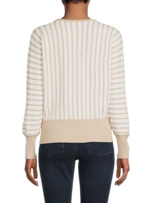 T Tahari
Striped Puff Sleeve Sweater