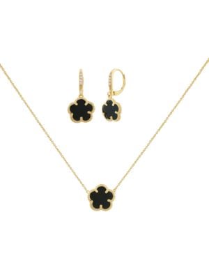 Jan-Kou
3-Piece 14K Goldplated Brass Necklace, Earring & Bracelet Set