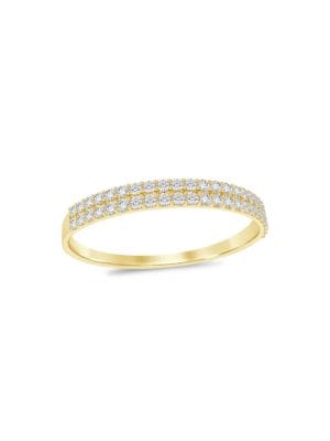Saks Fifth Avenue
14K Yellow Gold & 0.125 TCW Diamond Double Row Half Eternity Ring