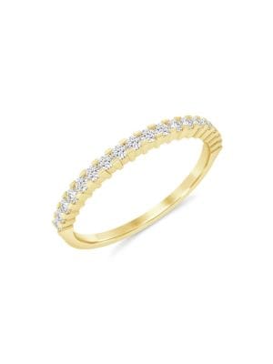 Saks Fifth Avenue
14K Yellow Gold & 0.125 TCW Diamond Double Row Half Eternity Ring
