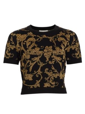 Alice + Olivia
Ciara Jacquard Knit Crop Sweater