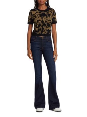 Alice + Olivia
Ciara Jacquard Knit Crop Sweater