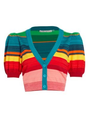 Alice + Olivia
Romi Striped Puff Sleeve Cardigan