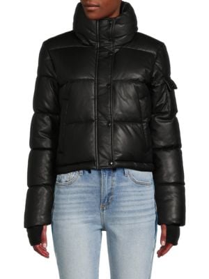 Sam
Faux Leather Crop Puffer Jacket