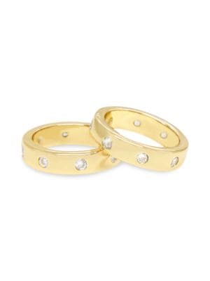 Saks Fifth Avenue
14K Yellow Gold & 0.125 TCW Diamond Double Row Half Eternity Ring