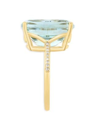 Effy
14K Yellow Gold, Green Amethyst & Diamond Ring