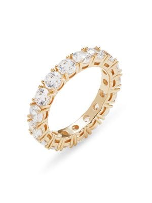 Saks Fifth Avenue
14K Yellow Gold & 0.125 TCW Diamond Double Row Half Eternity Ring