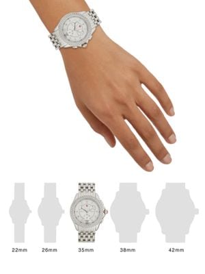 Michele
Logo Diamond Stainless Steel Bracelet Watch