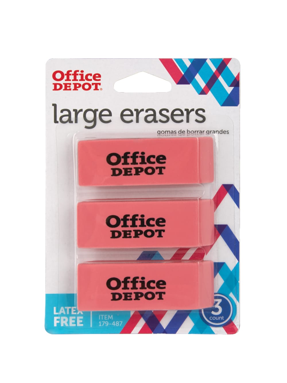 Office Depot® Brand Beveled Erasers, Pink, Pack Of 3 Erasers
Item #
179487