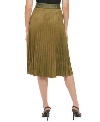 DKNY - Women's Pleated Faux Suede Skirt