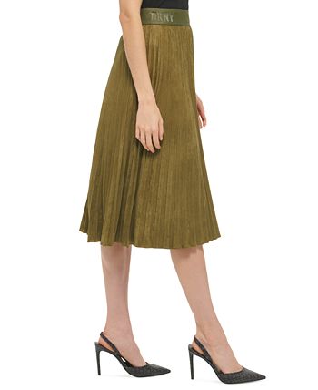 DKNY - Women's Pleated Faux Suede Skirt