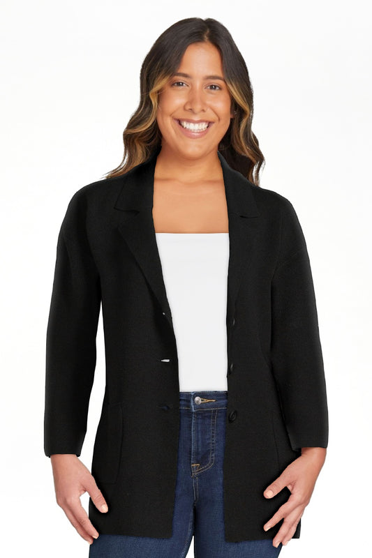 Time and Tru Women's Midweight Sweater Blazer - image 2 of 9
