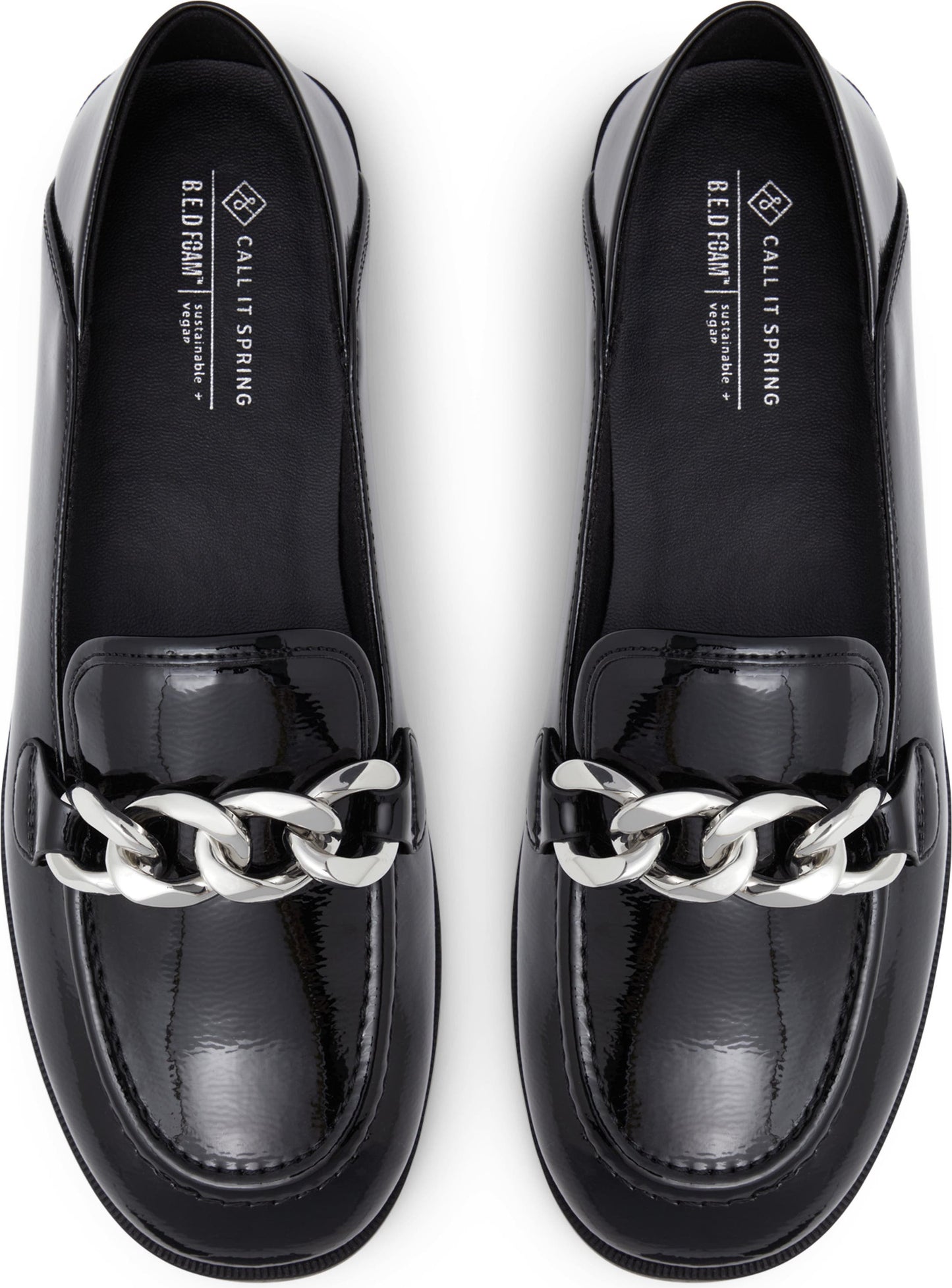 CALL IT SPRING Torii Curb Chain Vegan Loafer, Alternate, color, BLACK