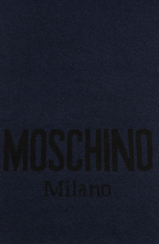 MOSCHINO 'Moschino' Cold Weather Scarf, Alternate, color, NAVY
