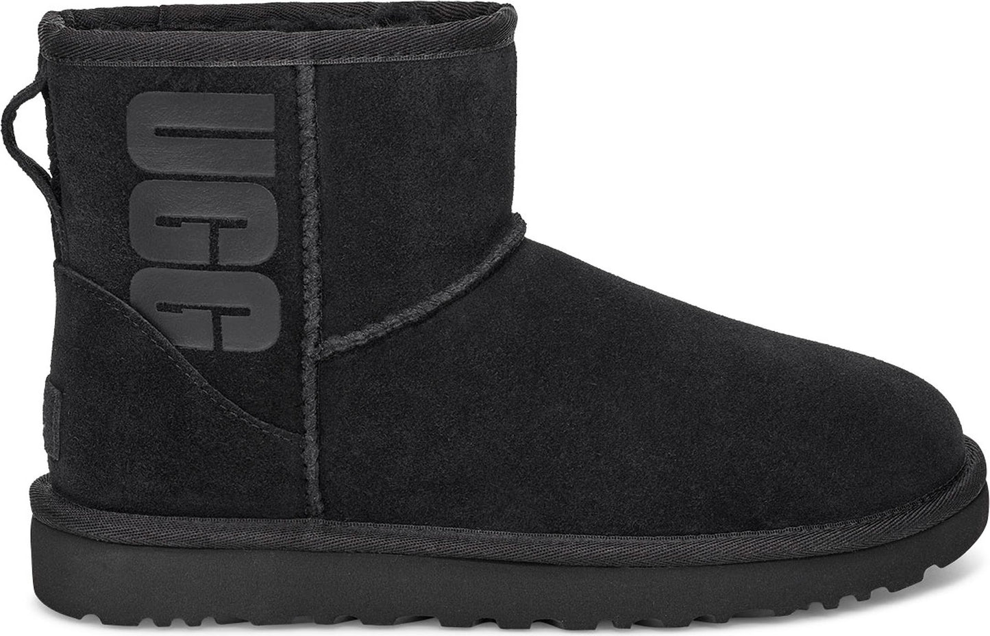 UGG<SUP>®</SUP> Mini Classic Logo Boot, Alternate, color, BLACK SUEDE