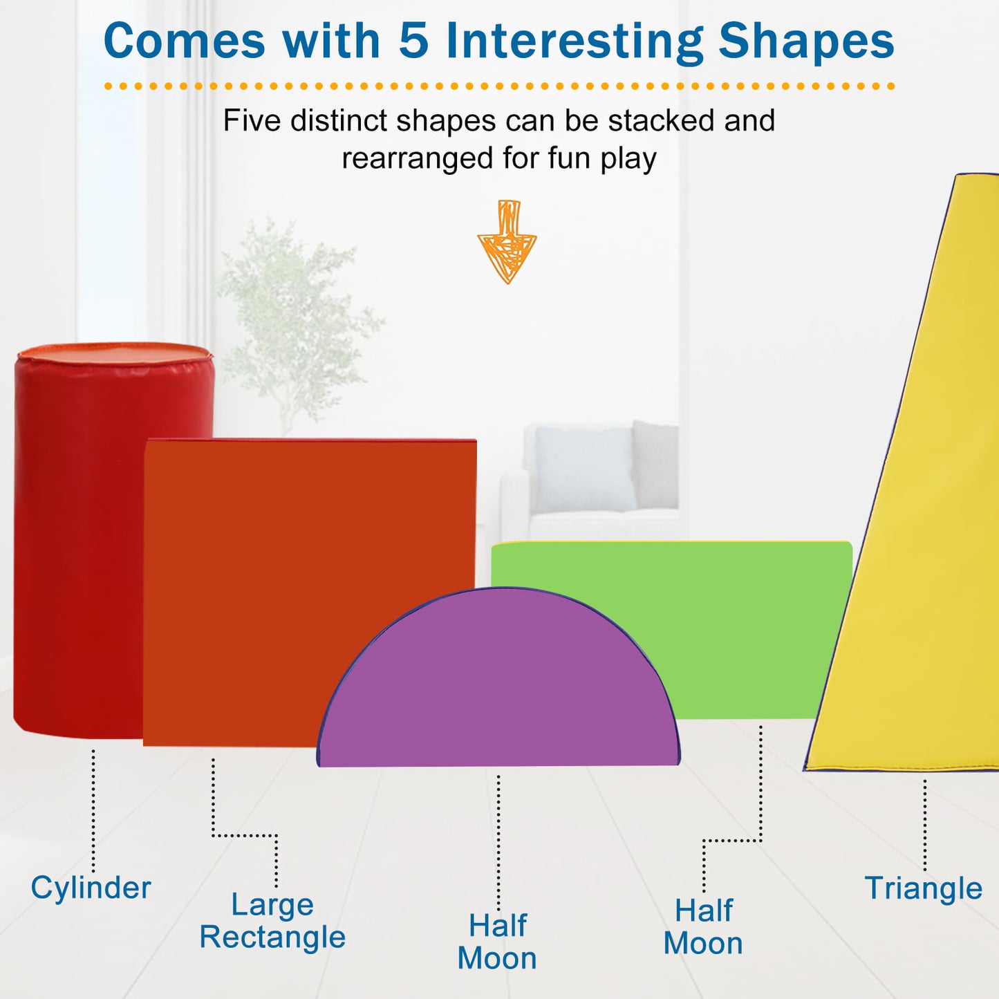 image 2 of 5-Piece Set Nugget Couch Kids Foam Blocks, Toddler Climb and Crawl Activity Play Set, Lightweight Kids Climber Play Toys for Toddlers 1-3, Indoor Soft Play Equipment