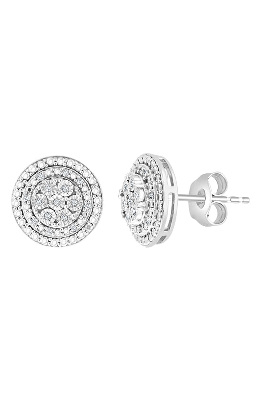 EFFY Sterling Silver Diamond Earrings - 0.09 ctw, Main, color, WHITE