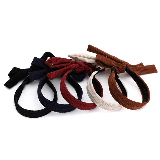 Fashion New girls Plaid cordury Hair large bow pony style padded headbands HAIR ACCESSORIES