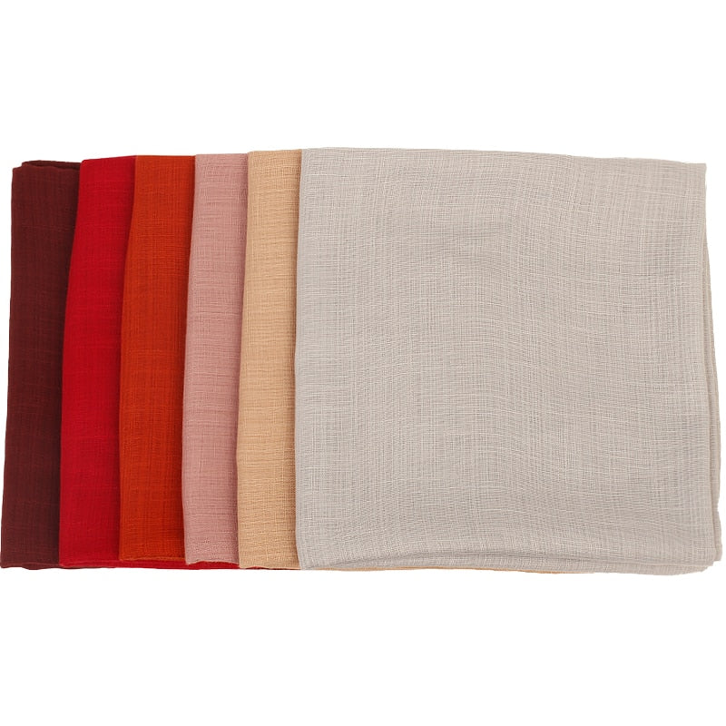 Geebro New Fashion Women Solid Color Scarf Headscarf Snood Neckerchief Female Foulard Padded Shawl Scarves Retro Head Neck Silk