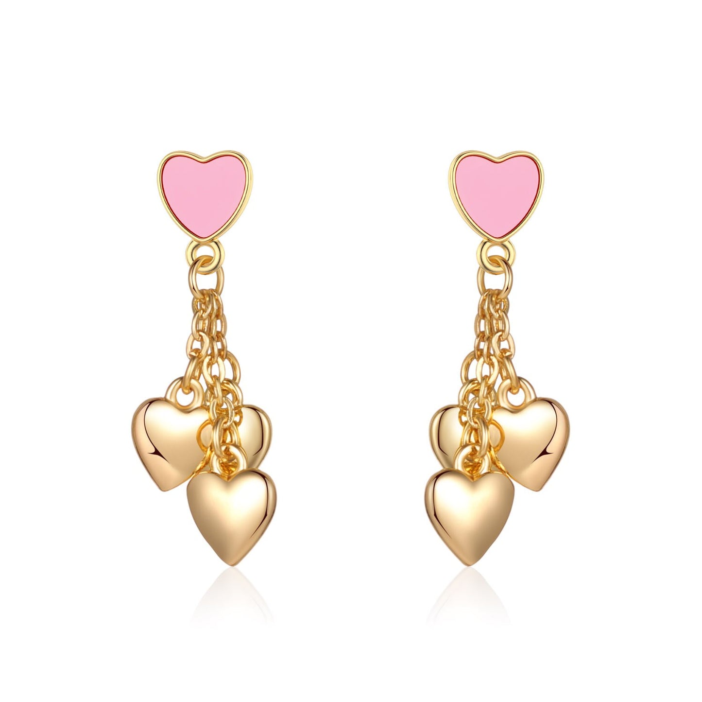 New 2021 Signature Rose Pave Heart Stud Earrings for Women Female Modern Fashion Jewelry Korea Style