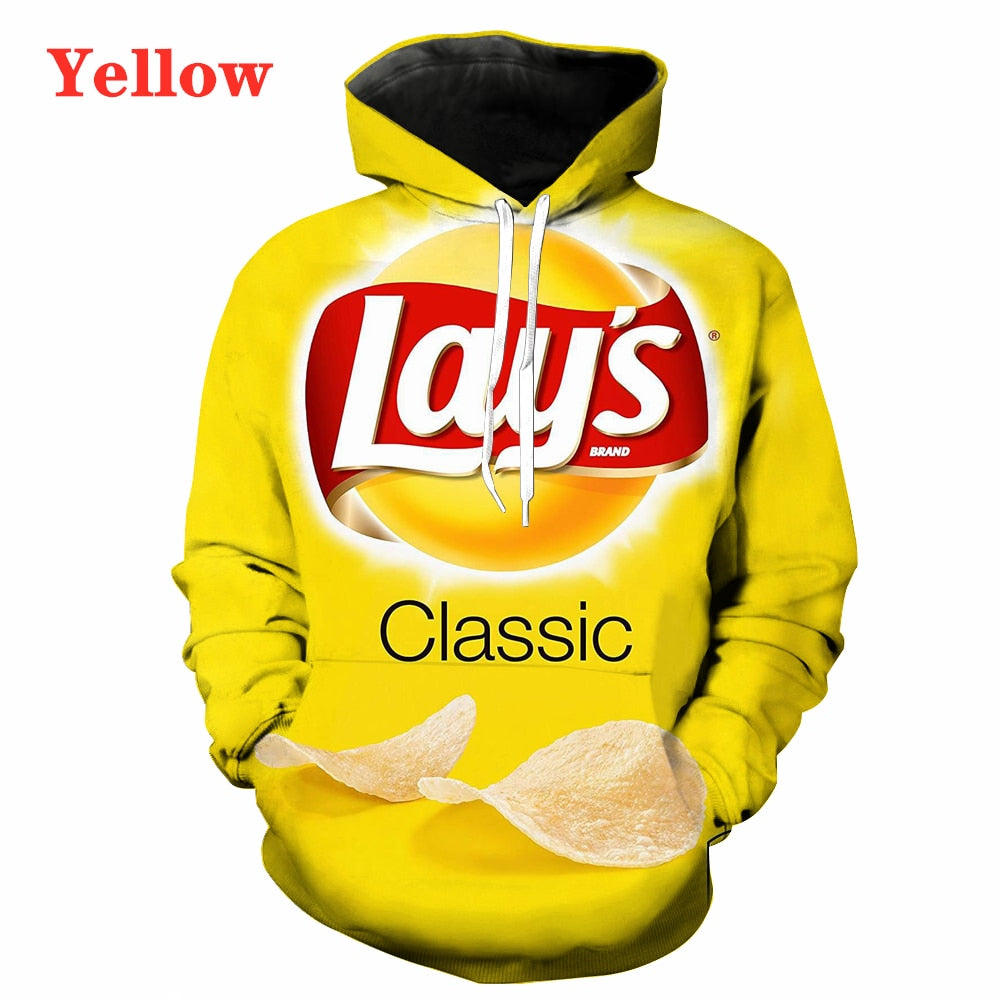 New Hot Cheetos Adults 3D Unisex Printing Hoodies Cosplay Hip Hop Sweater S-7XL harajuku man hoodies