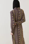 Chain Printed Woven Midi Shirt Dress
