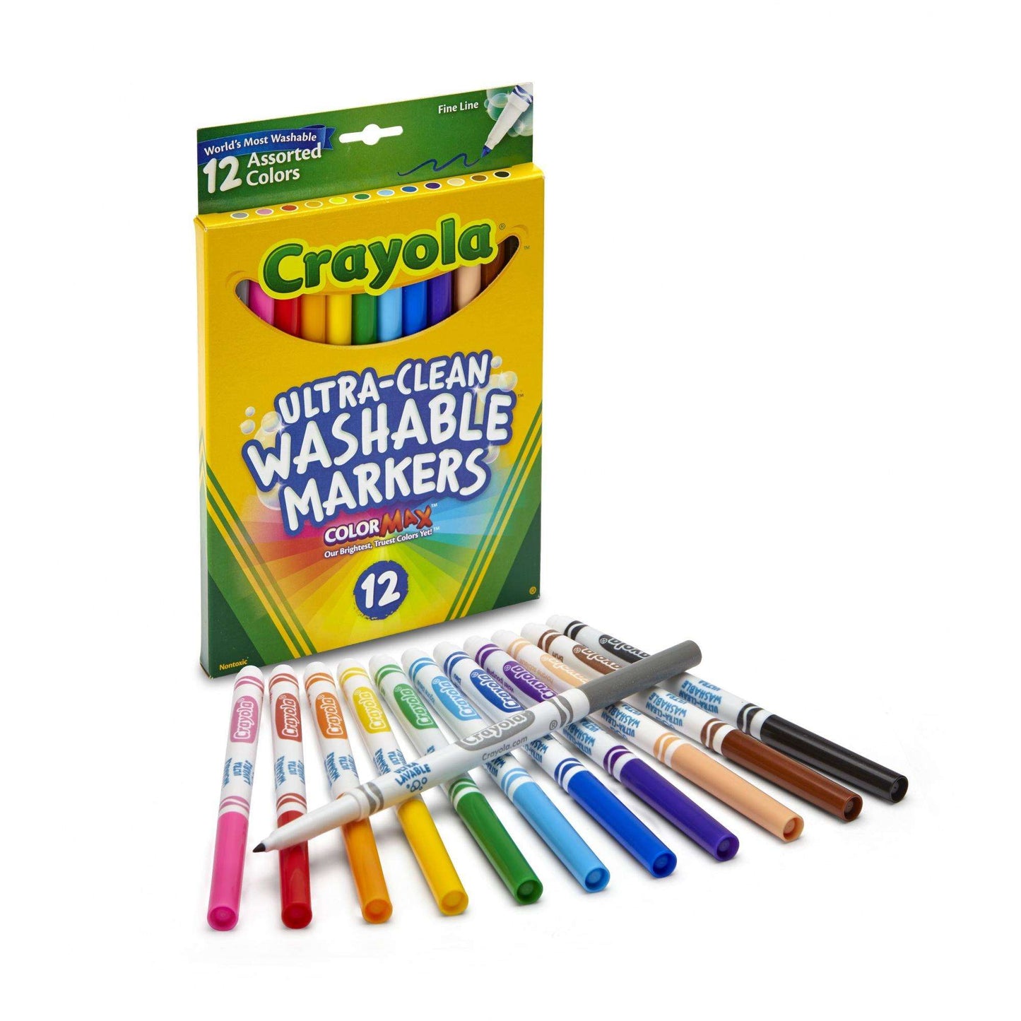 image 4 of Crayola Washable Marker Set, 12-Colors, Fine