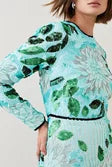 Floral Embroidery And Embellished Midi Dress
