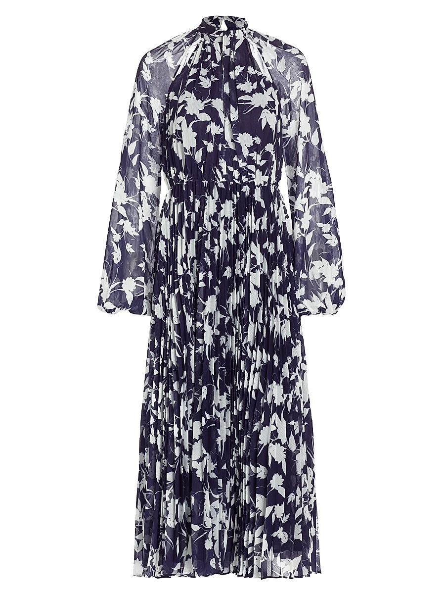Floral Embroidered Mesh Gown