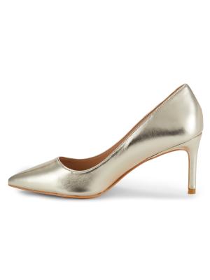 Stuart Weitzman 75MM Leigh Metallic Leather Stiletto Pumps