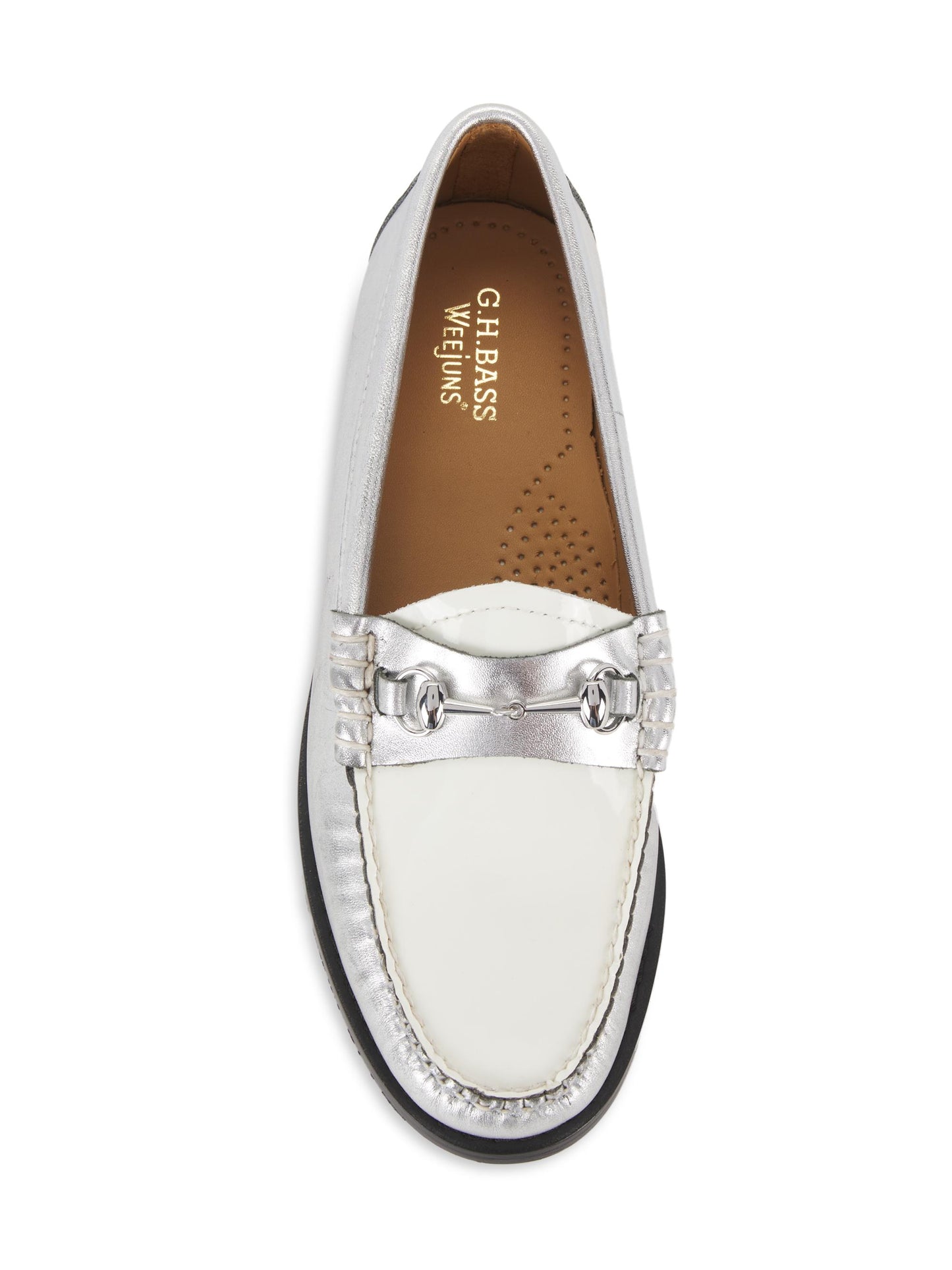 GH Bass Lianna Metallic Leather Bit Loafers