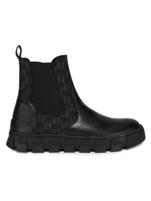 Karl Lagerfeld Paris
                                                                         Log Sole Leather Combat Boots