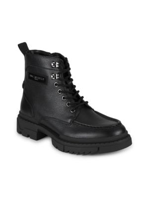 Karl Lagerfeld Paris
                                                                         Log Sole Leather Combat Boots