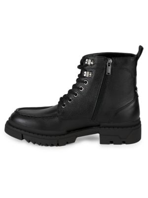 Karl Lagerfeld Paris
                                                                         Log Sole Leather Combat Boots