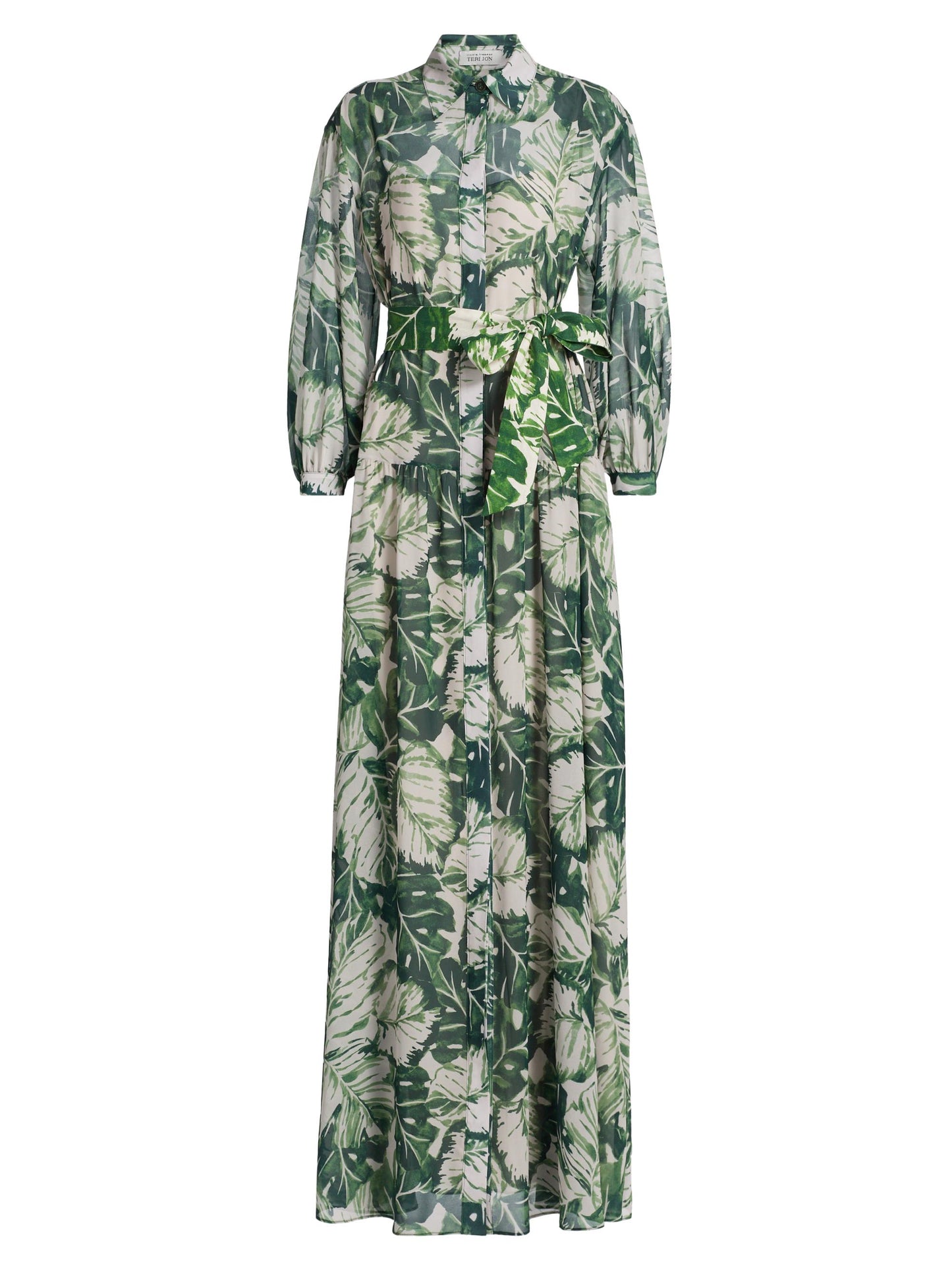 Floral Embroidered Mesh Gown