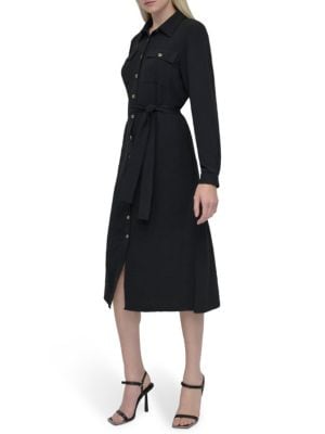 DKNY Belted Midi Shirtdress
