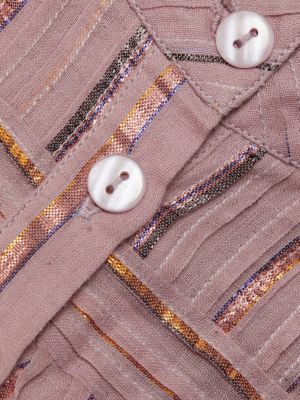 Farm Rio Metallic Striped Tiered Maxi Dress