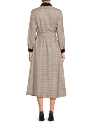 AK collection by yal Checked Midi-Shirtdress
