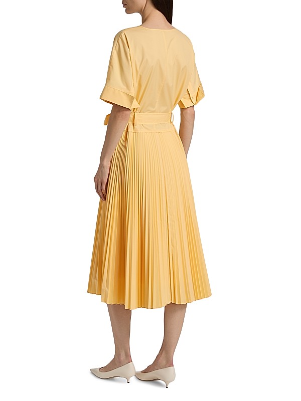 Loretta Pleated Cotton-Blend Shirtdress