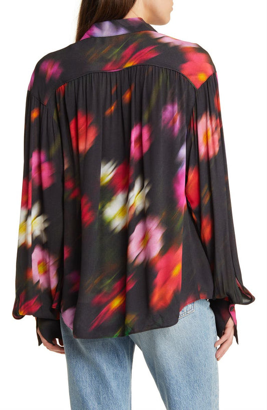 rag & bone Aubrey Floral Print Button-Up Top