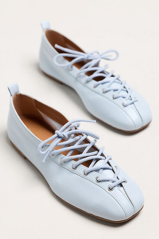 Anthropologie Maeve Tie-Up Grommet Ballet Flats