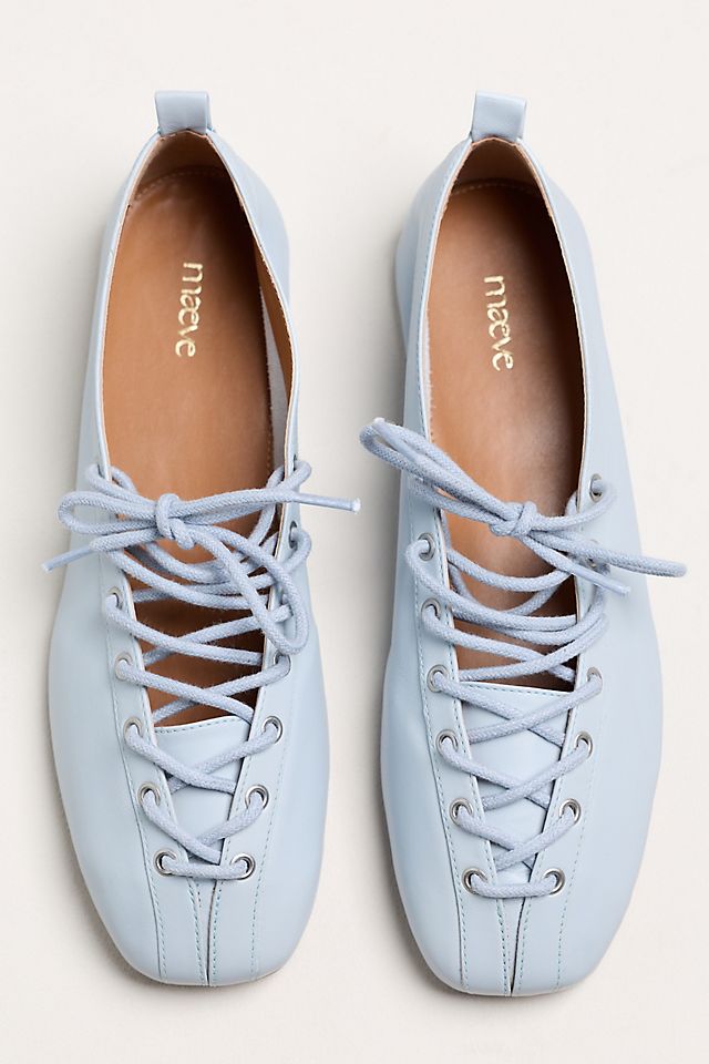 Anthropologie Maeve Tie-Up Grommet Ballet Flats