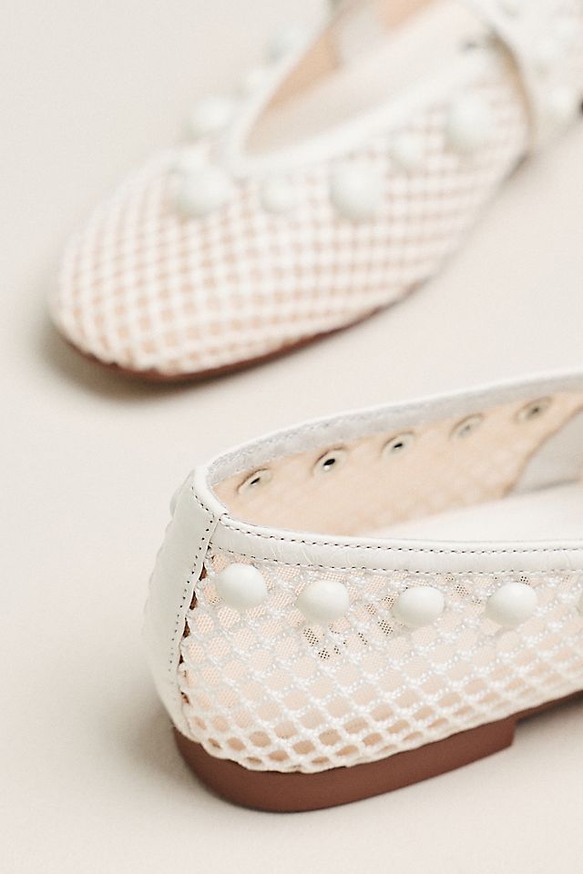 Anthropologie Bibi Lou Netted Stud Mary Jane Flats