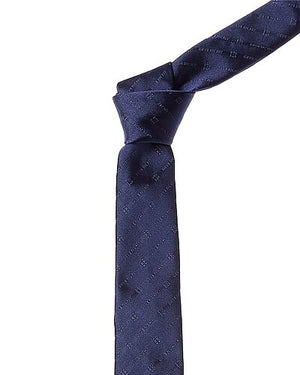 Givenchy Navy Tonal Diagonal Logo Silk Tie