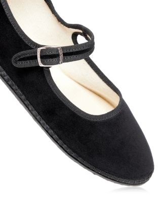 ViBi Venezia Women's Mary Jane Velvet Ballet Flats