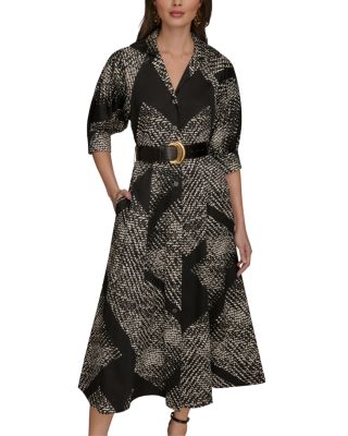 Donna Karan Belted Midi Shirt Dress