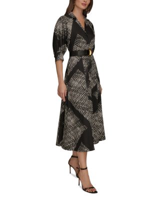 Donna Karan Belted Midi Shirt Dress