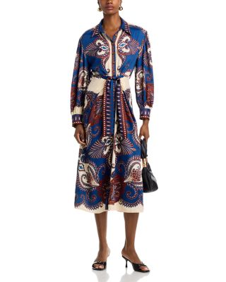 FARM Rio Arabesque Scarf Midi dress
