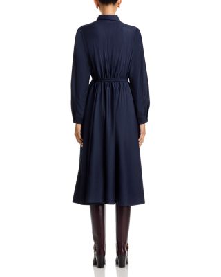 T Tahari Button Down Belted Denim Midi Dress